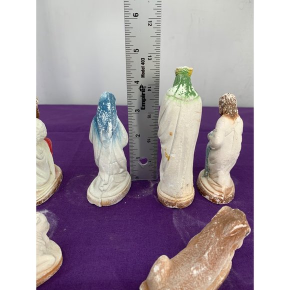 Vintage Chalk Wear Nativity Replacement lot set six pieces - Picture 11 of 12